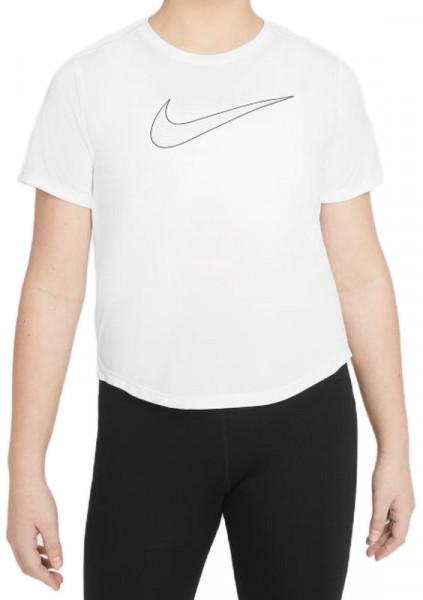 Тениска за момичета Nike Dri-Fit One SS Top GX G - white/black