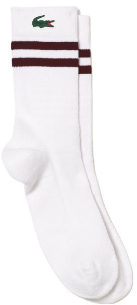 Чорапи Lacoste Breathable Jersey Tennis Socks 1P - white/bordeaux