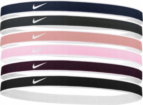 Opaska na głowę Nike Tipped Swoosh Sport Headbands 6P - red stardust/purple ink/white