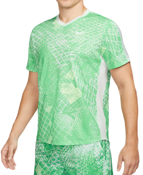 Herren Tennis-T-Shirt Nike Court Dri-Fit Victory Novelty Top - Minze, Weiß