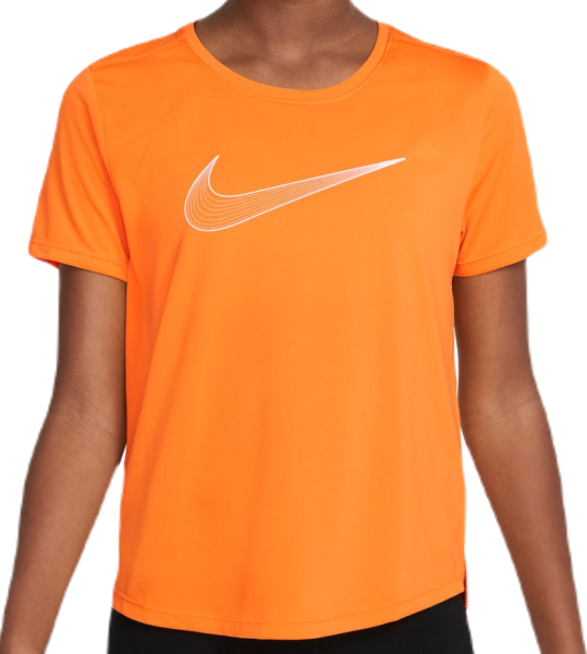Тениска за момичета Nike Dri-Fit One Short Sleeve Top GX - vivid orange/white