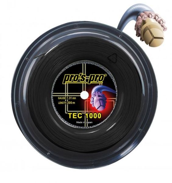 Corda da tennis Pro's Pro Tec 1000 (200 m) - black