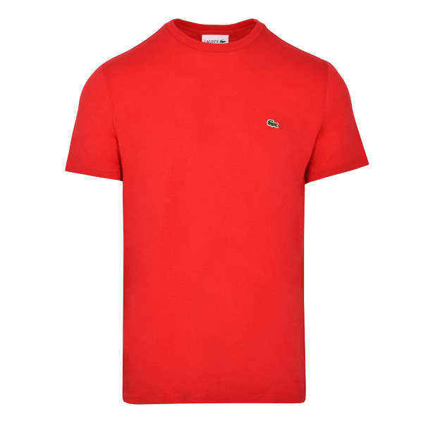 Męski T-Shirt Lacoste Men's Crew Neck Pima Cotton Jersey T-shirt - red