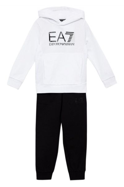 Jungen Trainingsanzug  EA7 Boys Jersey Tracksuit - white/black