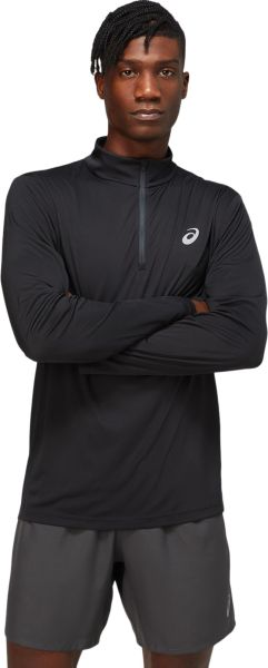 Pánske tričká (dlhý rukáv) Asics Core 1/2 Zip Long Sleeve Top - performance black