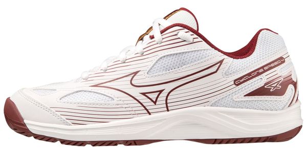 Dámska obuv na badminton/squash Mizuno Cyclone Speed 4 - white/cabermet/mp gold