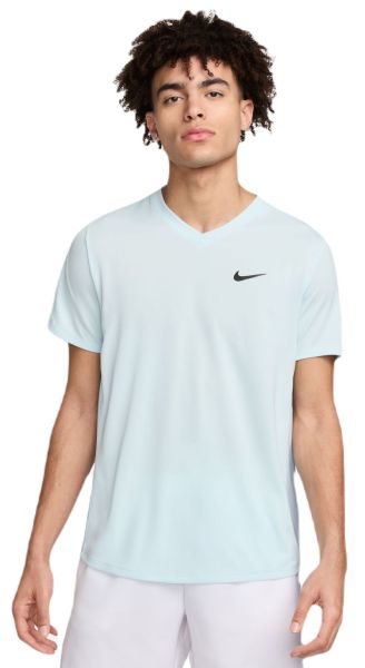 Herren Tennis-T-Shirt Nike Court Dri-Fit Victory Top - Schwarz, Blau, Türkis
