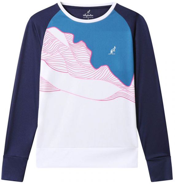Γυναικεία Μπλουζάκι Australian Ace T-Shirt Long Sleeve With Print In Front - blue cosmo