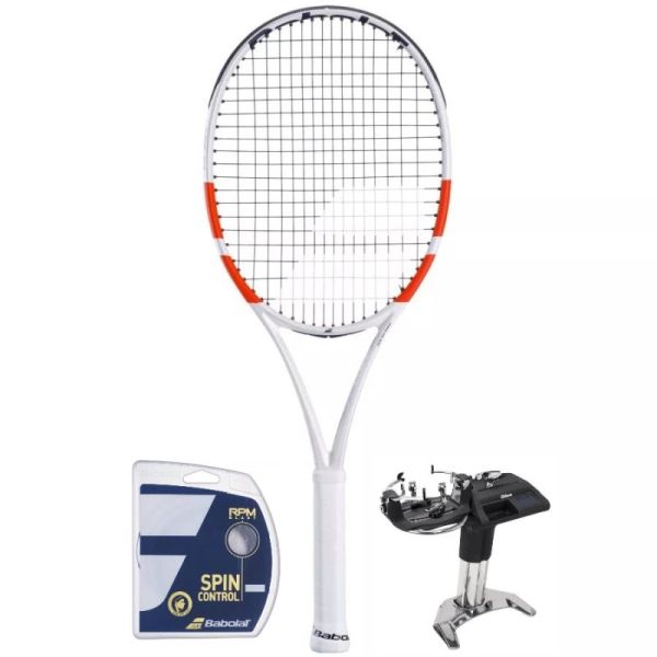 Racchetta Tennis Babolat Pure Strike Lite - white/red/black + corda + servizio di racchetta