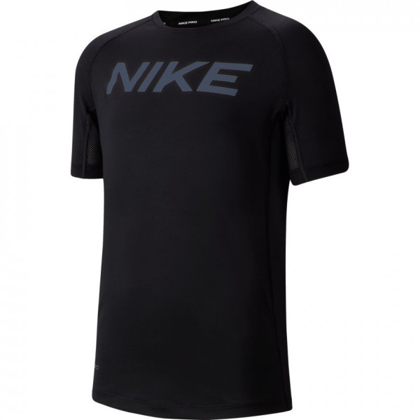Tricouri băieți Nike Pro SS FTTD Top - black/white