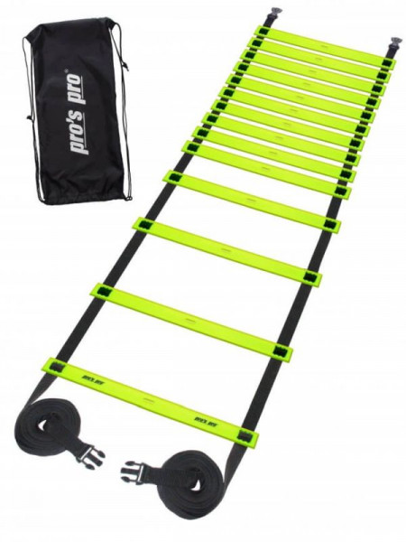 Ljestve za vježbanje Pro's Pro Agility Ladder ECO (6 m) - neon yellow
