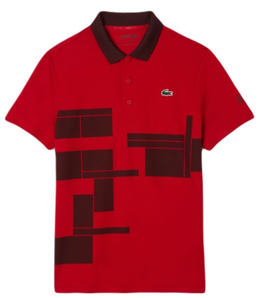 Pánské tenisové polo tričko Lacoste Tennis x Novak Djokovic Fan Version - Červený