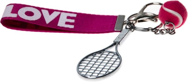 Brelocuri Keychain Ring 'Love'' 3D Ball - pink