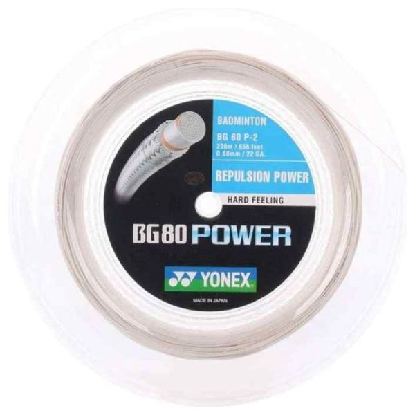 Naciąg do badmintona Yonex BG 80 Power (200 m) - Biały