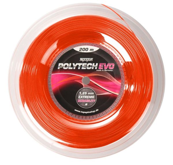 Teniso stygos Topspin Poly Tech Evo (200m) - Oranžinė