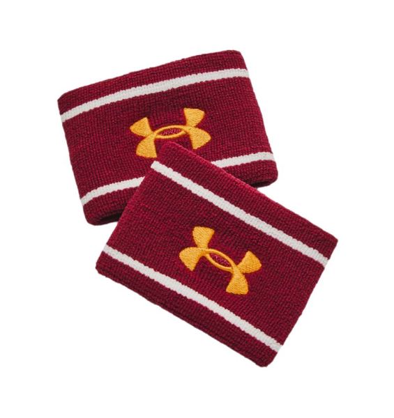 Handgelenk Frottee Under Armour Striped Performance Terry Wristbands - Rot