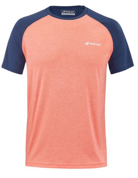 Herren Tennis-T-Shirt Babolat Play Crew Neck Tee Men - fluo strike/estate blue