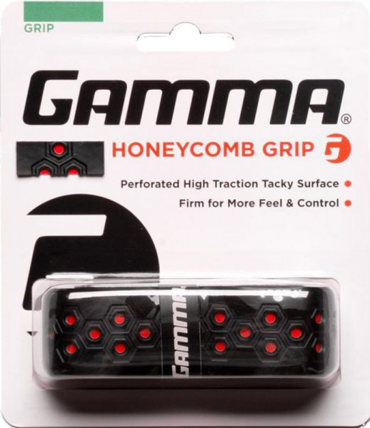 Tennis Basisgriffbänder Gamma Honeycomb Grip 1P black/red