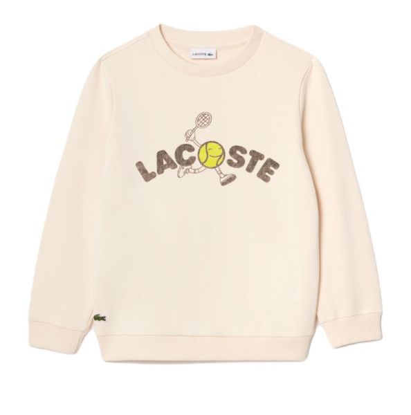 Felpa per ragazzi Lacoste Printed Crew Neck - Beige