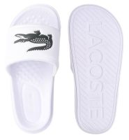 Flip-Flops Lacoste Croco Dualiste Synthetic Logo Strap Slides - white/black