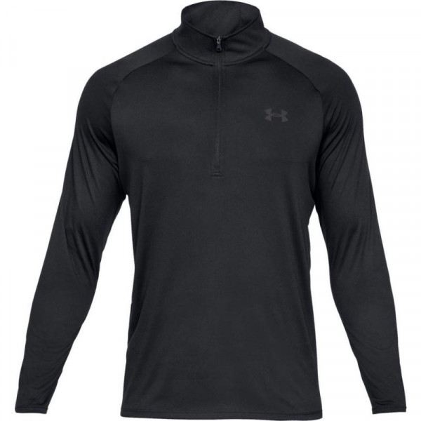 T-shirt de tennis pour hommes (manche longues) Under Armour UA Tech 2.0 1/2 Zip - black