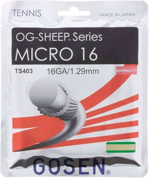 Naciąg tenisowy Gosen OG-SHEEP Micro (12.2m) - Naturalny