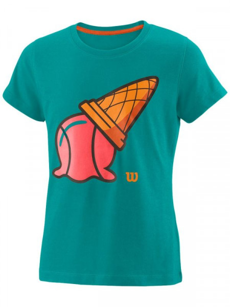 Тениска за момичета Wilson Inverted Cone Tech Tee G - tropical green