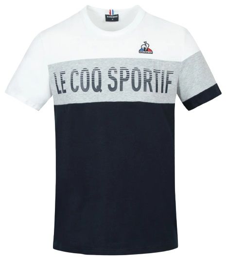 Herren Tennis-T-Shirt Le Coq Sportif Saison 2 Tee SS No.1 M - optical white/gray/black