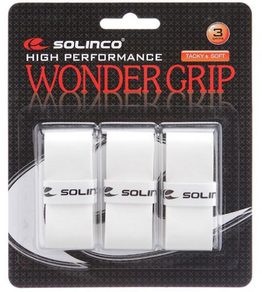 Tenisa overgripu Solinco Wonder Grip 3P - white