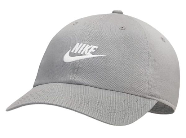 Czapka tenisowa Nike Sportswear Heritage86 Futura Washed - particle grey/white