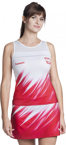 Damen Tennistop Hummel by UpToU Top (Z GODŁEM) - white