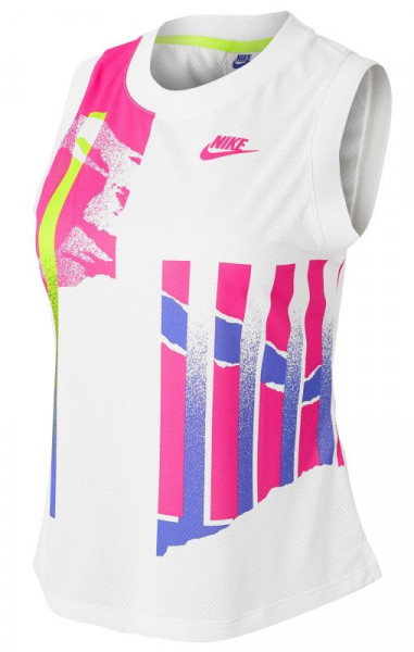  Nike Court Women Slam Tank New York - white/hot lime/sapphire/pink foil