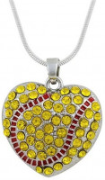Karoliai Gamma Silent Passion Heart-Charm Ball with Necklace - yellow/red