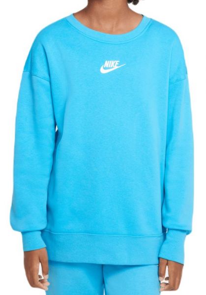 Tüdrukute džemper Nike Sportswear Club Fleece - baltic blue/white