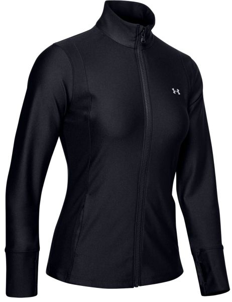 Damen Tennissweatshirt Under Armour Women's Sport Full Zip Jacket - black