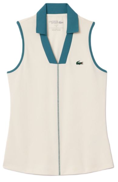 Women's top Lacoste Ultra-Dry Tennis Polo - white/blue