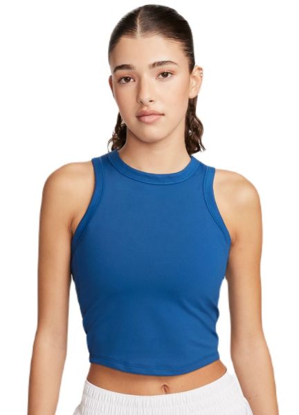 Women's top Nike One Fitted Dir-Fit Short Sleeve Crop Tank - court blue/black
