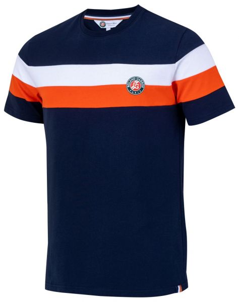 Teniso marškinėliai vyrams Roland Garros Tee Shirt Stripes - marine