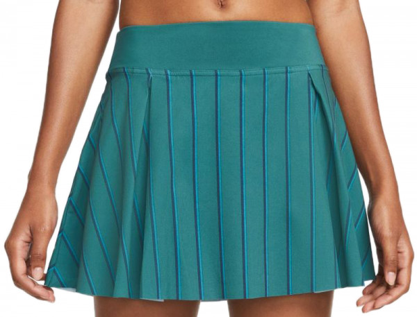 Fustă tenis dame Nike Dri-Fit Club Skirt Regular Stripe Tennis Heritage W - dark teal green