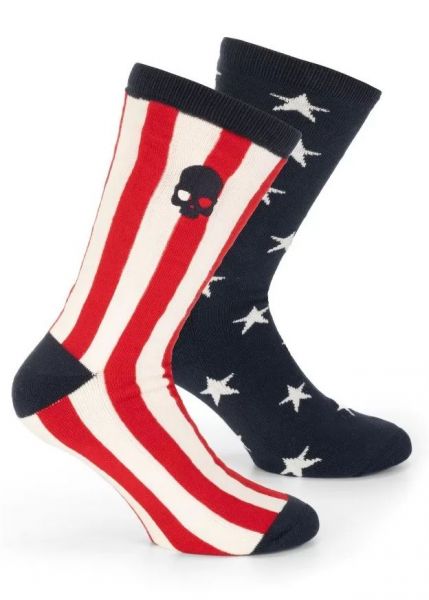Ponožky Hydrogen Tennis Socks 2P - blue navy/red/white