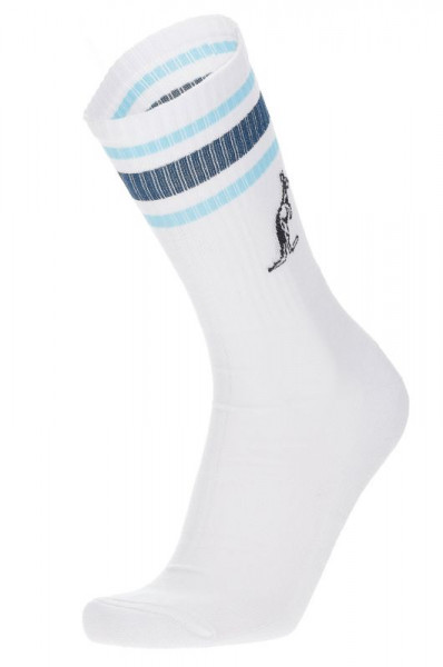 Zokni Australian Cotton Socks With Stripes - white/blue