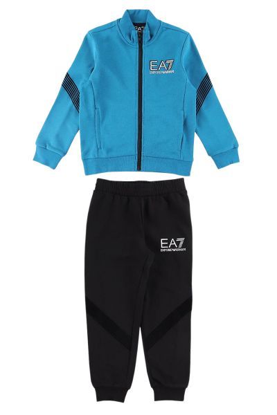 Sportinis kostiumas jaunimui EA7 Boys Jersey Tracksuit - ocean/black