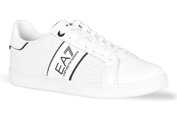 Pantofi de bărbați EA7 Unisex Woven Sneaker SS23 - white/black