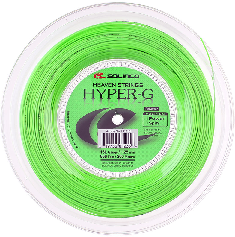 Cordages de tennis Solinco Hyper-G (200 m) - Vert | Tennis Zone ...