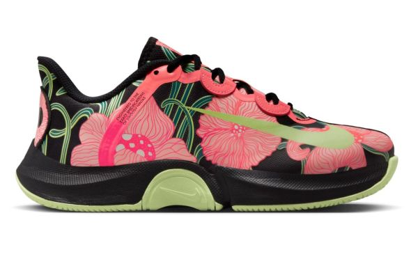 Zapatillas de tenis para mujer Nike Court Air Zoom GP Turbo Osaka Premium - black/barely volt/hot punch/pink bloom