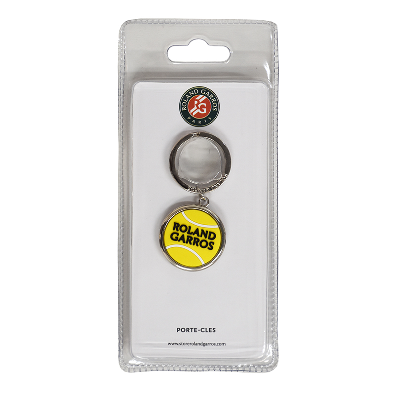 Roland Garros Rubber Tennis Ball Key Ring - yellow