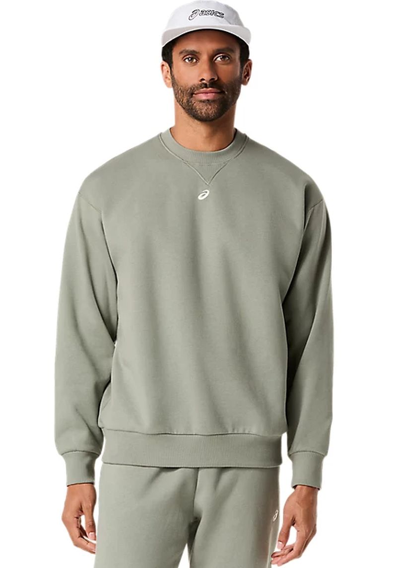 Asics Fleece Crew-Neck Top Relaxed - lichen green
