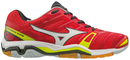 Mizuno Wave Stealth 4 - mars red/white/safety yellow