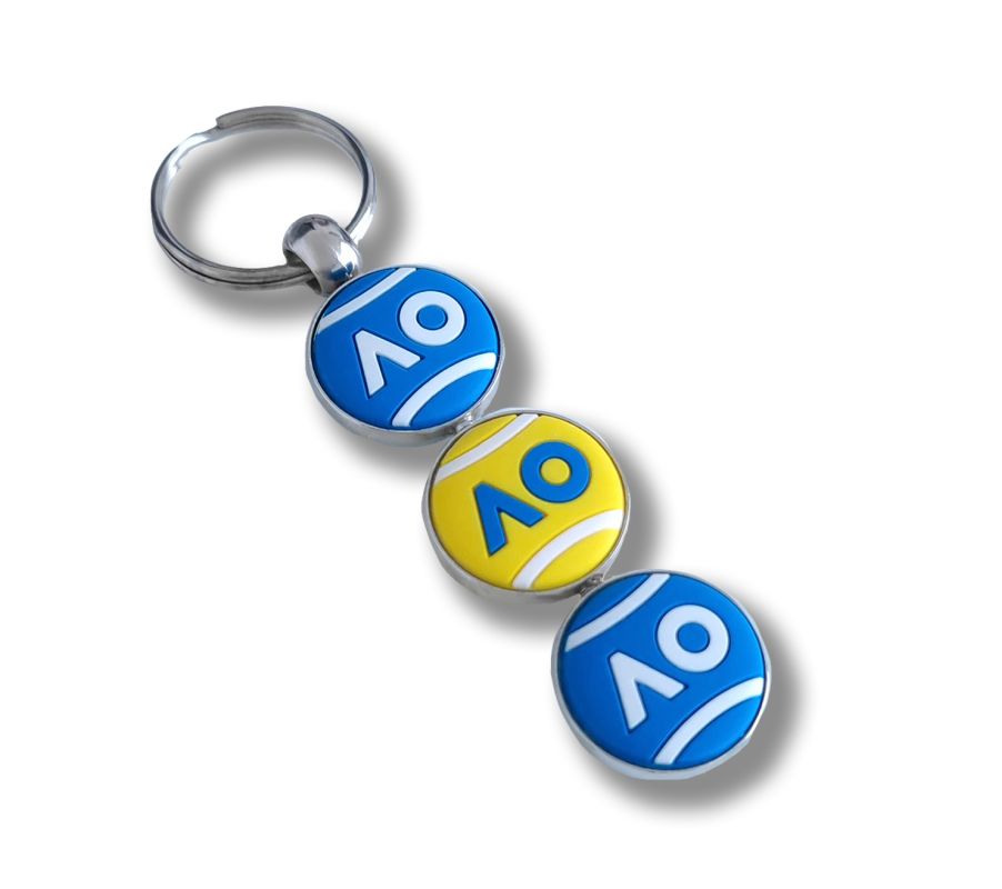 Australian Open Keyring Three Spining Tennis Ball - multicolor