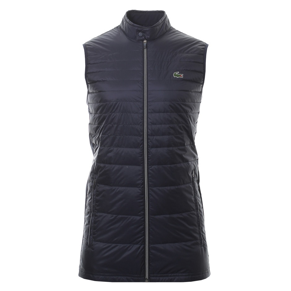 Lacoste Men's SPORT Lightweight Water-Resistant Quilted Vest - navy blue